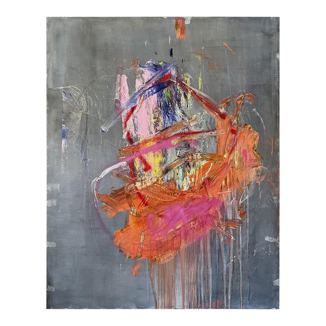 Contemporary Abstract Oil and Acrylic on Canvas "Seneca Street Liquor" by Tommaso Fattovich For Sale