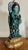 Antique Chinese Turquoise and Aubergine Glazed Figure of a Dignitary Ming Dynasty, 17th Century Mounted as a Table Lamp For Sale - Image 4 of 12