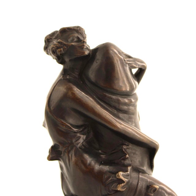 Art Deco Bruno Zach 1930 Austrian Art Deco Erotic Bronze Sculpture "The Hugger" For Sale - Image 3 of 8