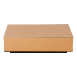 Block Glass Mirror Coffee Table in Smoked Brown from HKliving For Sale