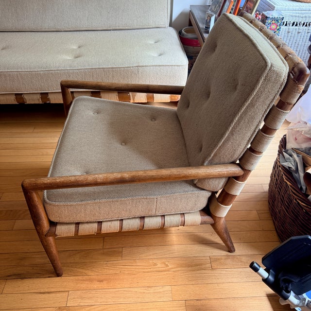 Wood A Pair of t.h. Robsjohn-Gibbings Lounge Chairs For Sale - Image 7 of 13