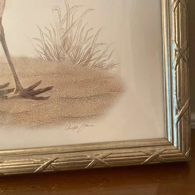 Contemporary Early 21st Century Whimsical Bird Prints in Silver Frame ~ a Pair For Sale - Image 3 of 11