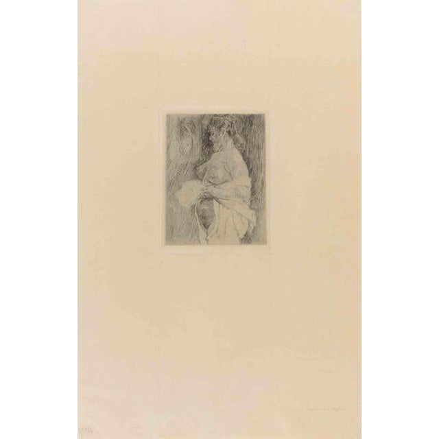 Etching and drypoint on Japan paper. Image dimension 17.5x13 cm. Titled in pencil lower right. The plate belongs to the...