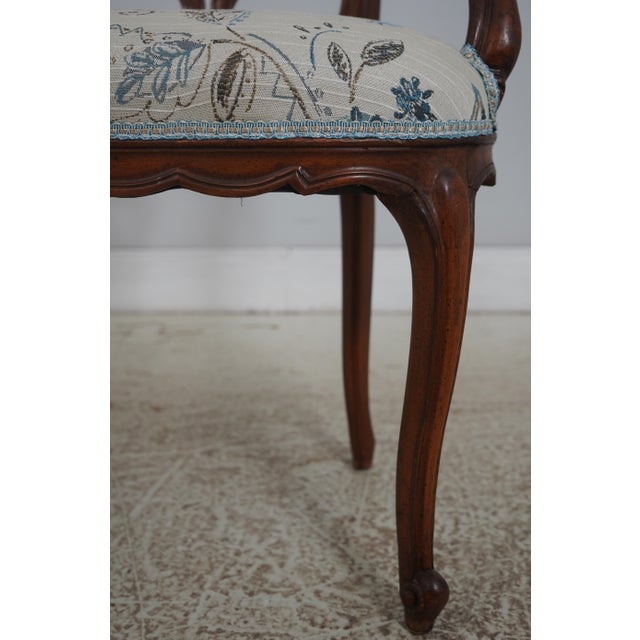 Vintage Italian Walnut Finish Vanity Bench Chair For Sale - Image 9 of 18