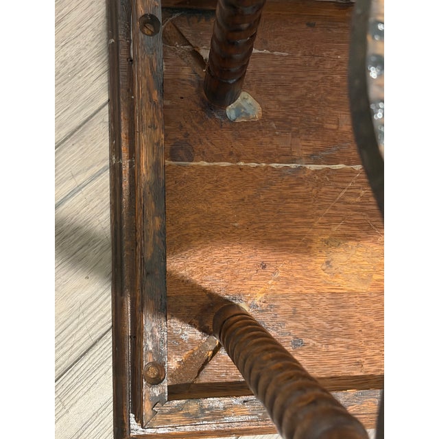 Victorian Antique Victorian Quartersawn Tiger Oak Parlor Table With Barley Twist Legs, Circa 1890s For Sale - Image 3 of 8