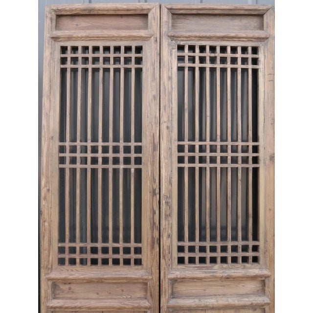Late 19 Century Antique Chinese Lattice Screen Door - a Set of 4 Screen Panel For Sale - Image 4 of 7