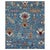 Open sky blue field alive with oversized lotus palmettes, serrated lancet leaves and split-leaf blossoms, carried on bold...