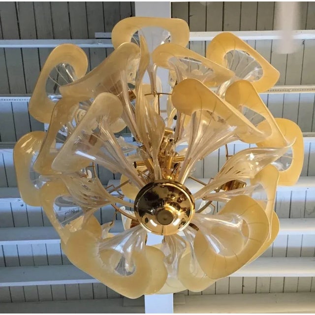 Mid-Century Modern Mid-Century Italian Murano Chandelier For Sale - Image 3 of 13