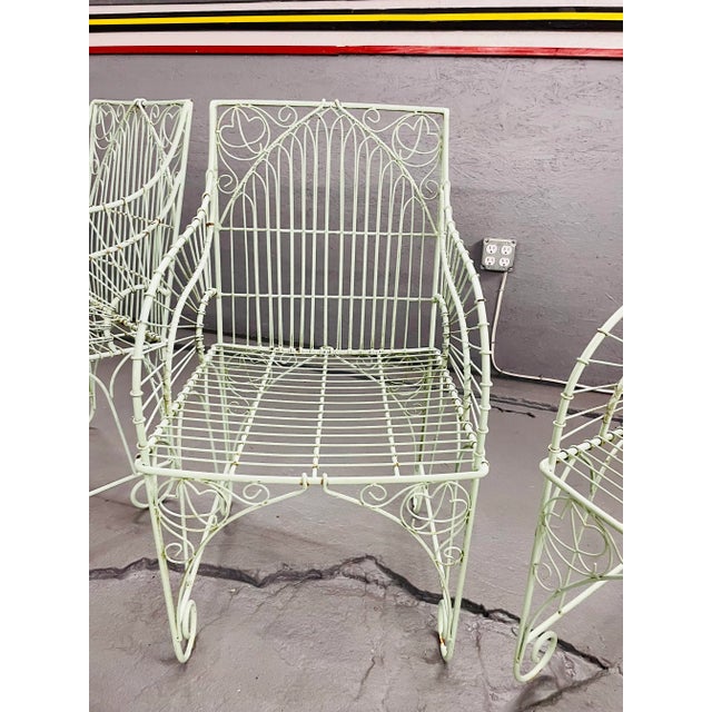 Metal Vintage Wrought Iron Outdoor Patio Chairs For Sale - Image 7 of 11