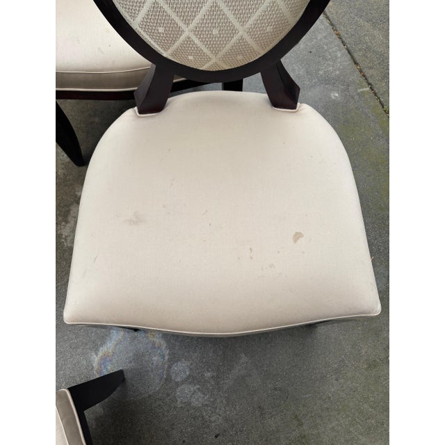 8 Barbara Barry Baker Klismos X Oval Dining Side Captains Chairs Neoclassical For Sale - Image 12 of 14