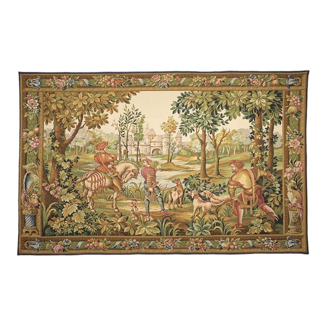 Le Retour Au Château Tapestry - 178 X 280 Cm (5'10" X 9'2" ) - Requires Rod Size 6 For Sale