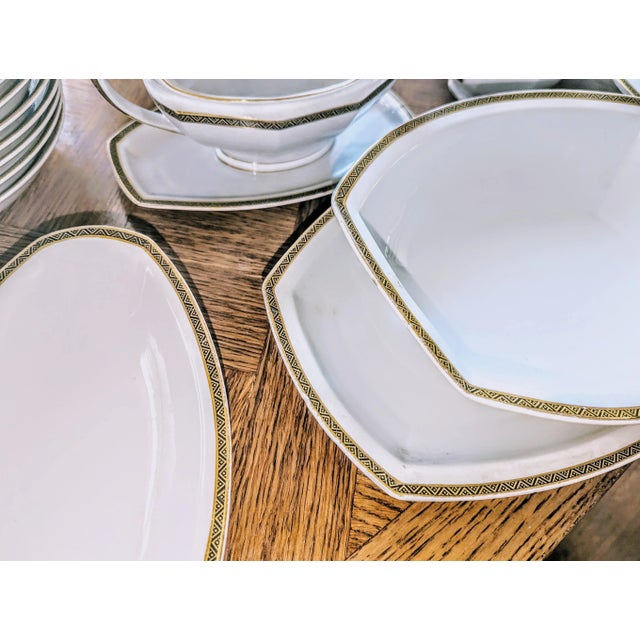 1930s Graf & Kippler Porcelain Dinnerware Set, Exceptional Pattern, 92 PCS For Sale - Image 4 of 8