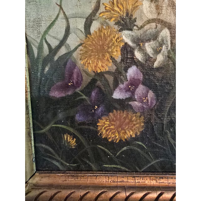 Antique Signed Painting Wiggin Flowers Masterpiece - Signed For Sale - Image 11 of 13