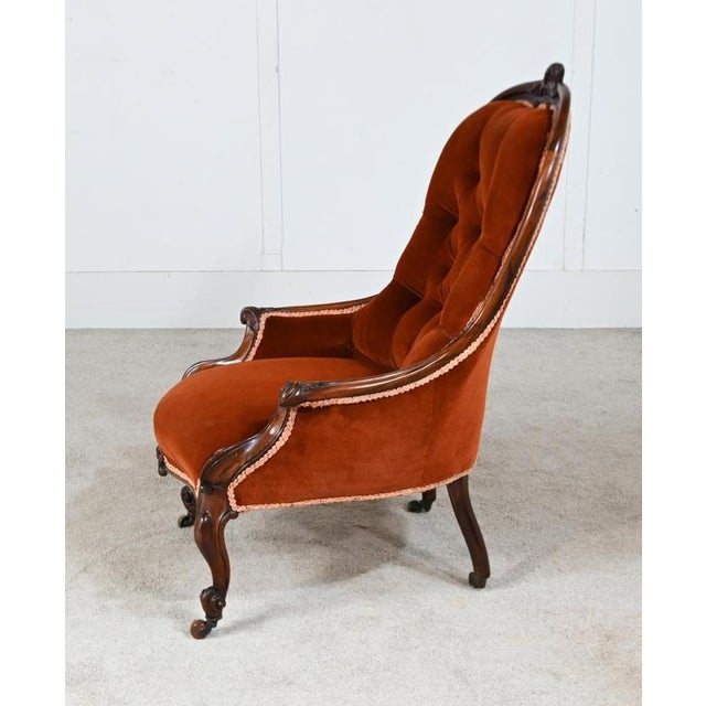 Victorian Parlour Chair in Mahogany, 1880 For Sale - Image 6 of 6