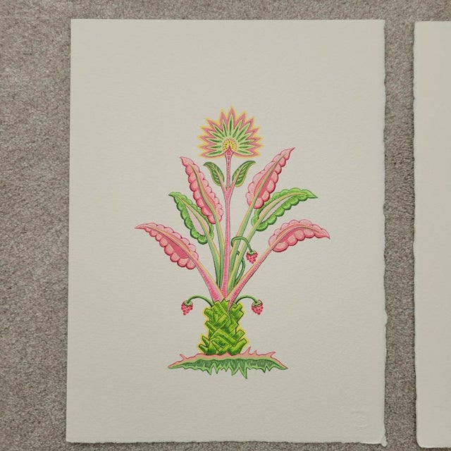 Modern Palm Trees Modern Botanicals Paintings on Paper by Cynthia Geyer For Sale - Image 3 of 8