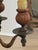 Vintage Italian Turned Wood Three-Arm Candelabra / Bouillotte Lamp For Sale - Image 9 of 18