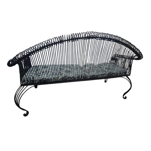 Metal French Country Wrought Iron Garden Bench For Sale - Image 7 of 8