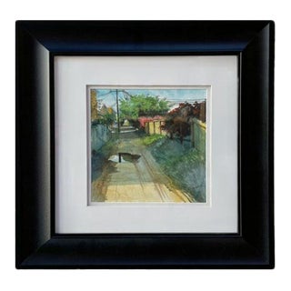 Duke Windsor, "After the Shower", Watercolor Painting, Impressionist Cityscape, Framed For Sale