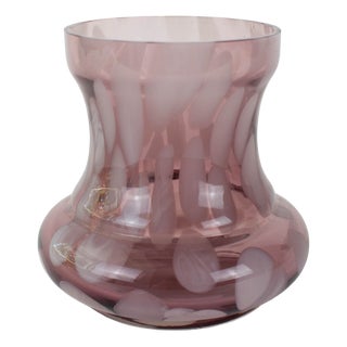 Vintage Portuguese Amethyst Art Glass Vase, 1960s For Sale