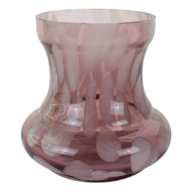 Vintage Portuguese Amethyst Art Glass Vase, 1960s For Sale