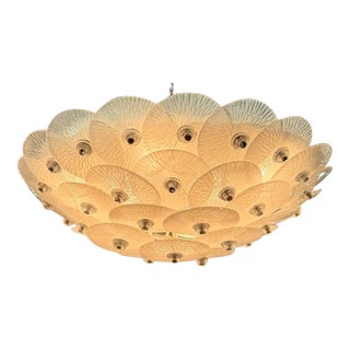 Murano Frost Disc Flush Mount Chandelier For Sale