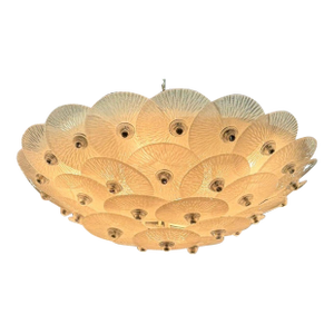 Murano Frost Disc Flush Mount Chandelier
