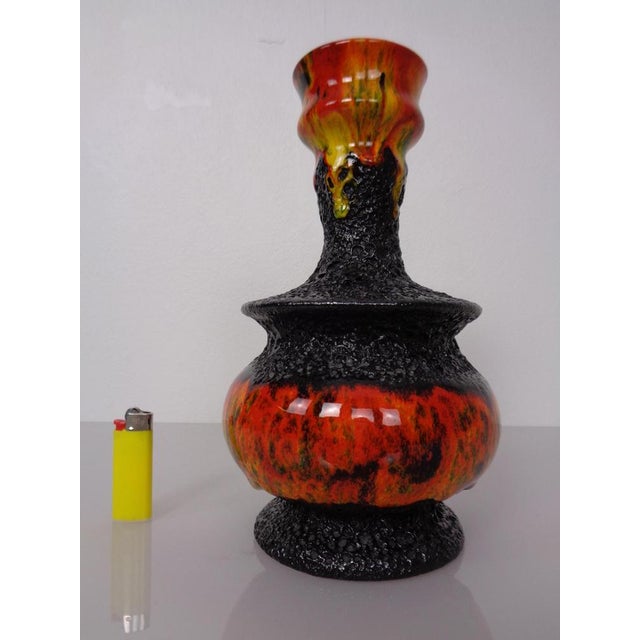 Glazed Pop Art Lava Ceramic Vase by Walter Gerhards from the 1970s. This piece has an attribution mark, I am sure that it...