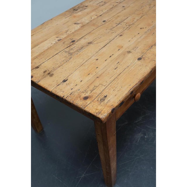 19th Century Antique English Light Pine Farmhouse Dining Table For Sale - Image 14 of 18