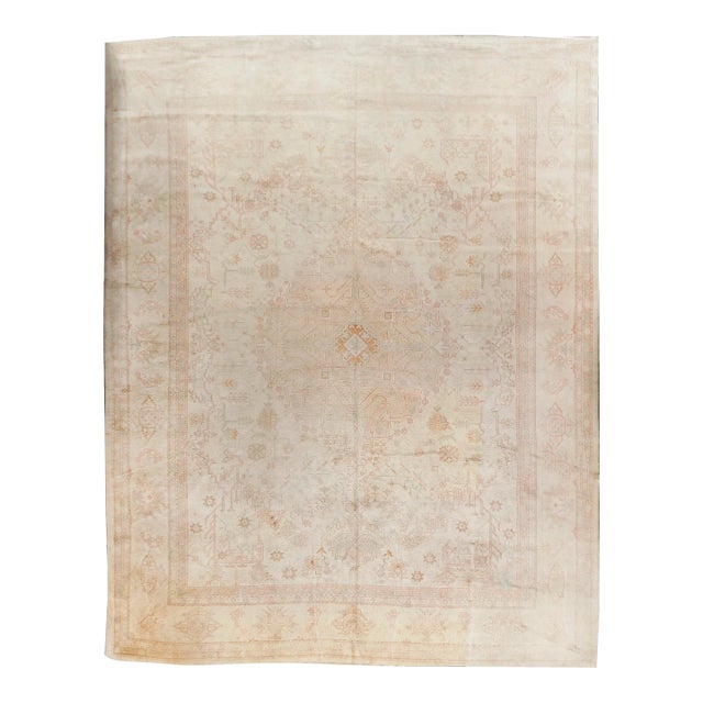 Antique Turkish Oushak Rug, 12'3 X 15'10 For Sale