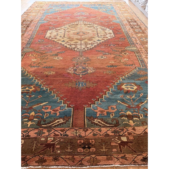 C. 1875 Persian Bakshaish Carpet 9'6" x 14'8" Antique Northwest Iran Tribal Rug For Sale - Image 9 of 18
