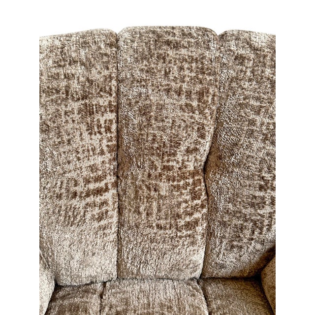 Modern Tufted Mushroom Velour Swivel Chair For Sale - Image 9 of 12
