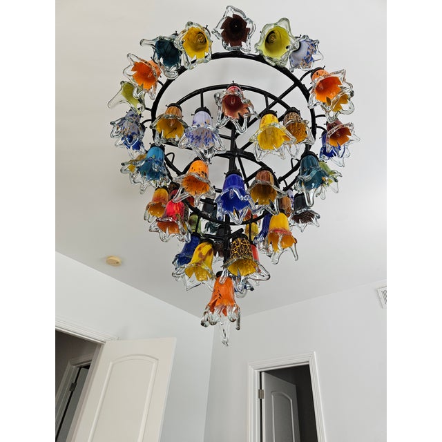 1990s 1990s Handmade 4 Levels Wrought Iron Chandelier For Sale - Image 5 of 11