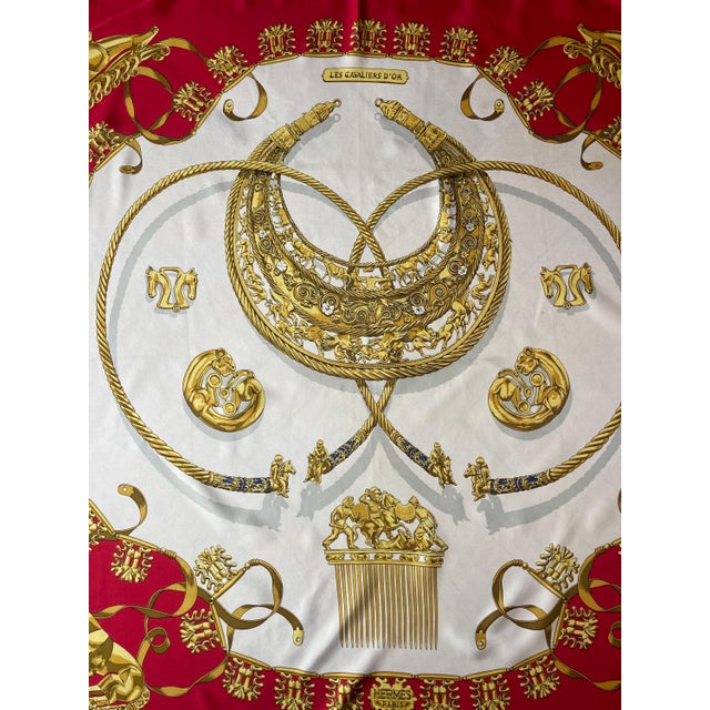 HERMÈS CAVALIERS d'OR 1991 Silk Scarf designed by Rybalchenko Vladimir For Sale In New York - Image 6 of 10