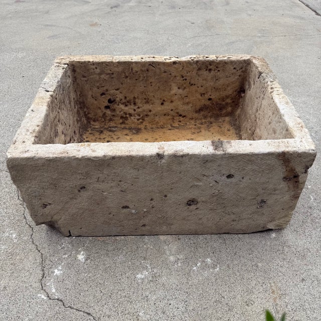 Early 20th Century Antique Limestone Trough 51626a 28"w For Sale - Image 5 of 6