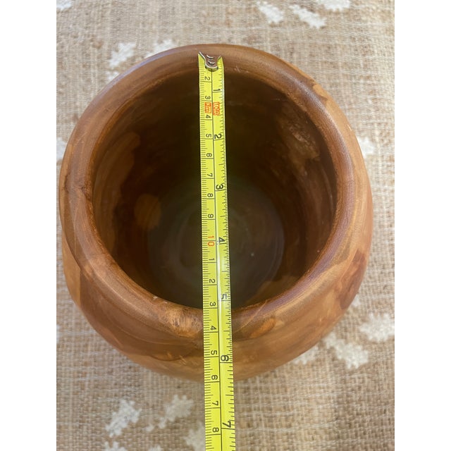 Turned Teak Root Dry Vase Rounded Urn For Sale - Image 4 of 11