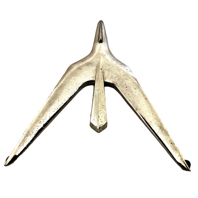 Metal Mid-Century Modern “Flying Eagle” Hood Ornament Presented as Decorative Sculpture For Sale - Image 7 of 10