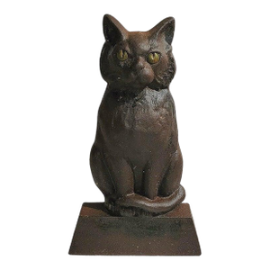 Early 20Thc Cast Iron Hubley Cat Door Stop