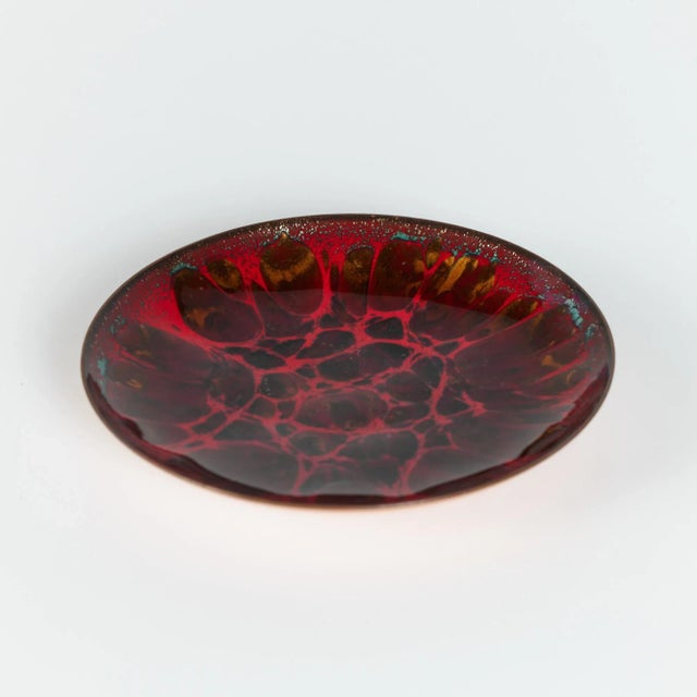 Win Ng Copper Red Enameled Plate by Win Ng For Sale - Image 4 of 10