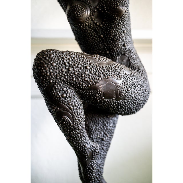 Metal Mid 20th Century Monumental Art Deco Bronze Dancer After d.h. Chiparus, 27.5” Sculpture on Marble Base For Sale - Image 7 of 7