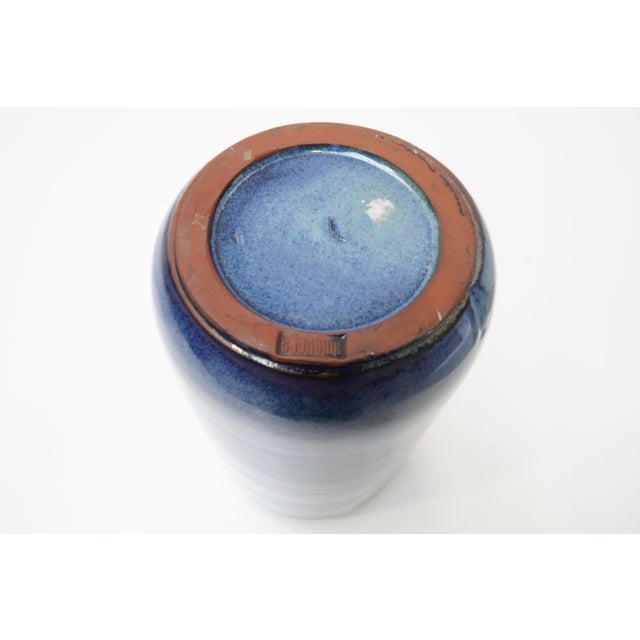 Vintage Blue-Glazed Cylindrical Vase by Roger Vandeweghe for Amphora, 1960s For Sale - Image 6 of 8
