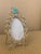Metal Vintage Gold & Jade Gemstone Oval Picture Frame For Sale - Image 7 of 9