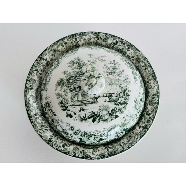 Minton Late 19th Century Minton Genevese Green & White Covered Cheese Dish For Sale - Image 4 of 9