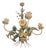 Spanish Floral Chandelier in Hand-Paint Tole Metal, 1970s For Sale