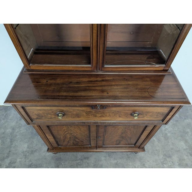 English Mahogany Bookcase with Secretary For Sale - Image 11 of 14