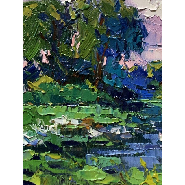 Oil Painting Geese Are Swimming in the Lake Oksana Ivanyuk For Sale - Image 4 of 11