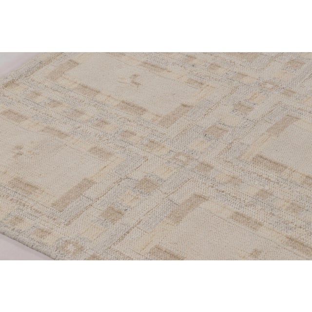 Contemporary Rug & Kilim’s Scandinavian-Inspired Rug in Beige With Geometric Grid For Sale - Image 3 of 9