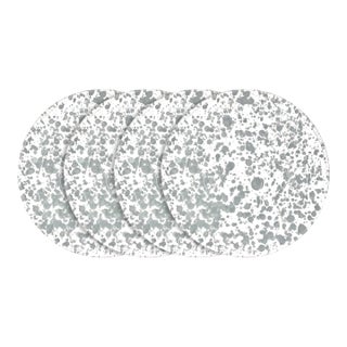 Taverna Speckled Dinner Plate, Gray/White, Set of 4 For Sale