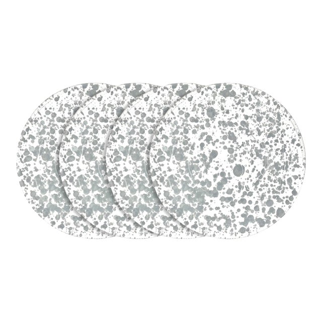Taverna Speckled Dinner Plate, Gray/White, Set of 4 For Sale