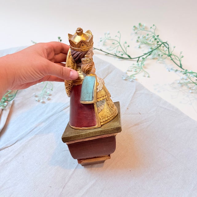 Wood Handmade Carved Wooden Religious Figure of Madonna and Child, 1980s For Sale - Image 7 of 16