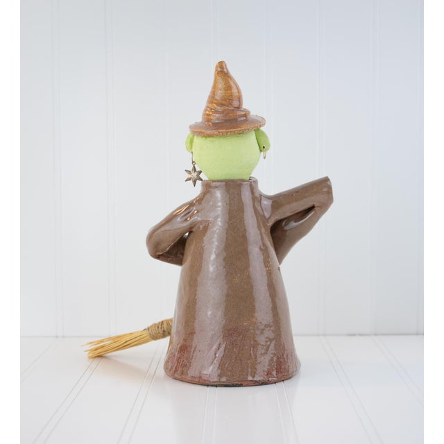 Signed Postmodern Feminist Sculptural Pottery - Witch Teapot For Sale - Image 4 of 14